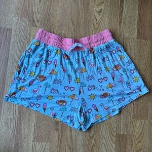 Little Sleepies womens pool party print drawstring sleep shorts bamboo summer XS